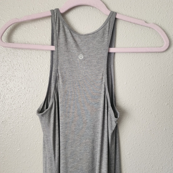 Lululemon Refresh Maxi ll Gray Lycra Stretch Sleevless Tank Dress 2 Yoga Lounge - Picture 10 of 11